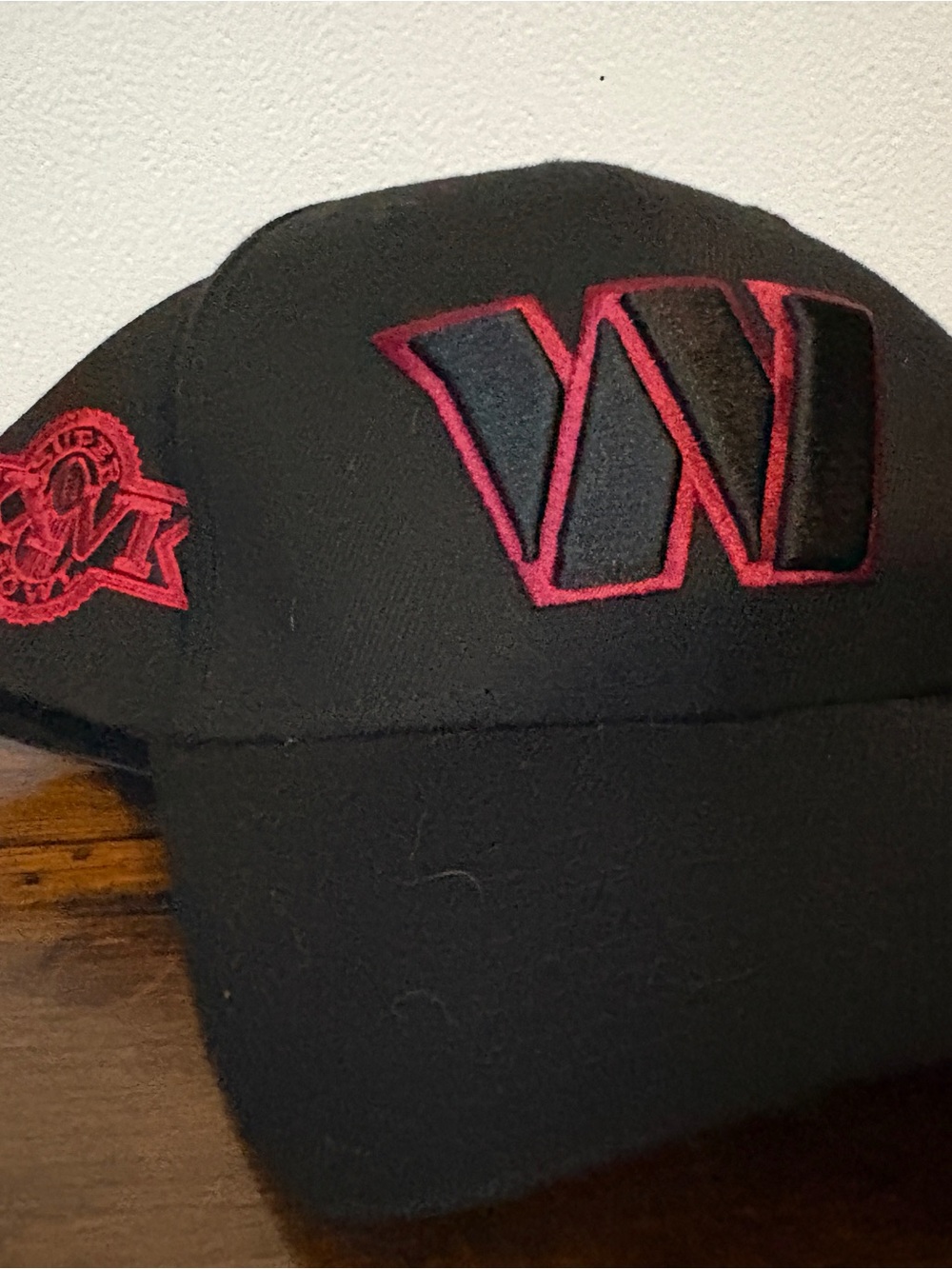 New Era Black Hat with Red Embroidered 'W'